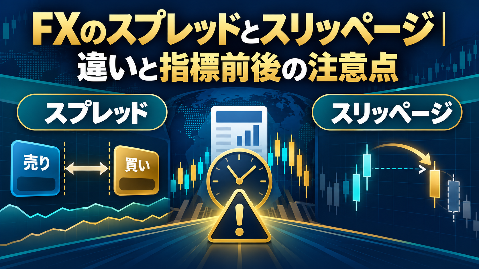 FXのスプレッドとスリッページの違いと経済指標前後の注意点